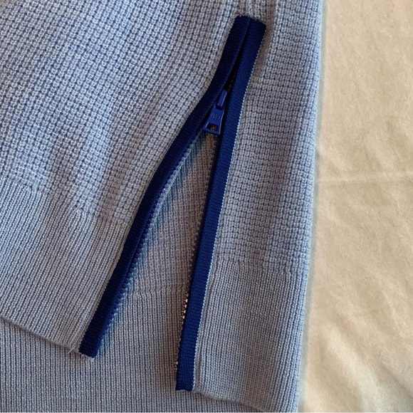 G/Fore Waffle Stitch Hooded Sweater Large Wool Womens Top Golf Ice Blue Soft NEW - Picture 13 of 13